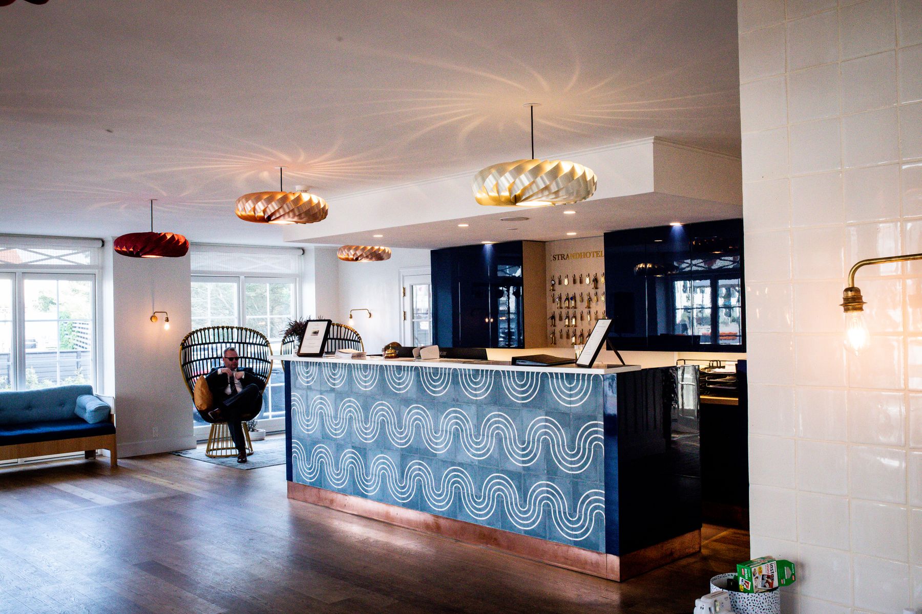 An elegant hotel reception ready to welcome guests