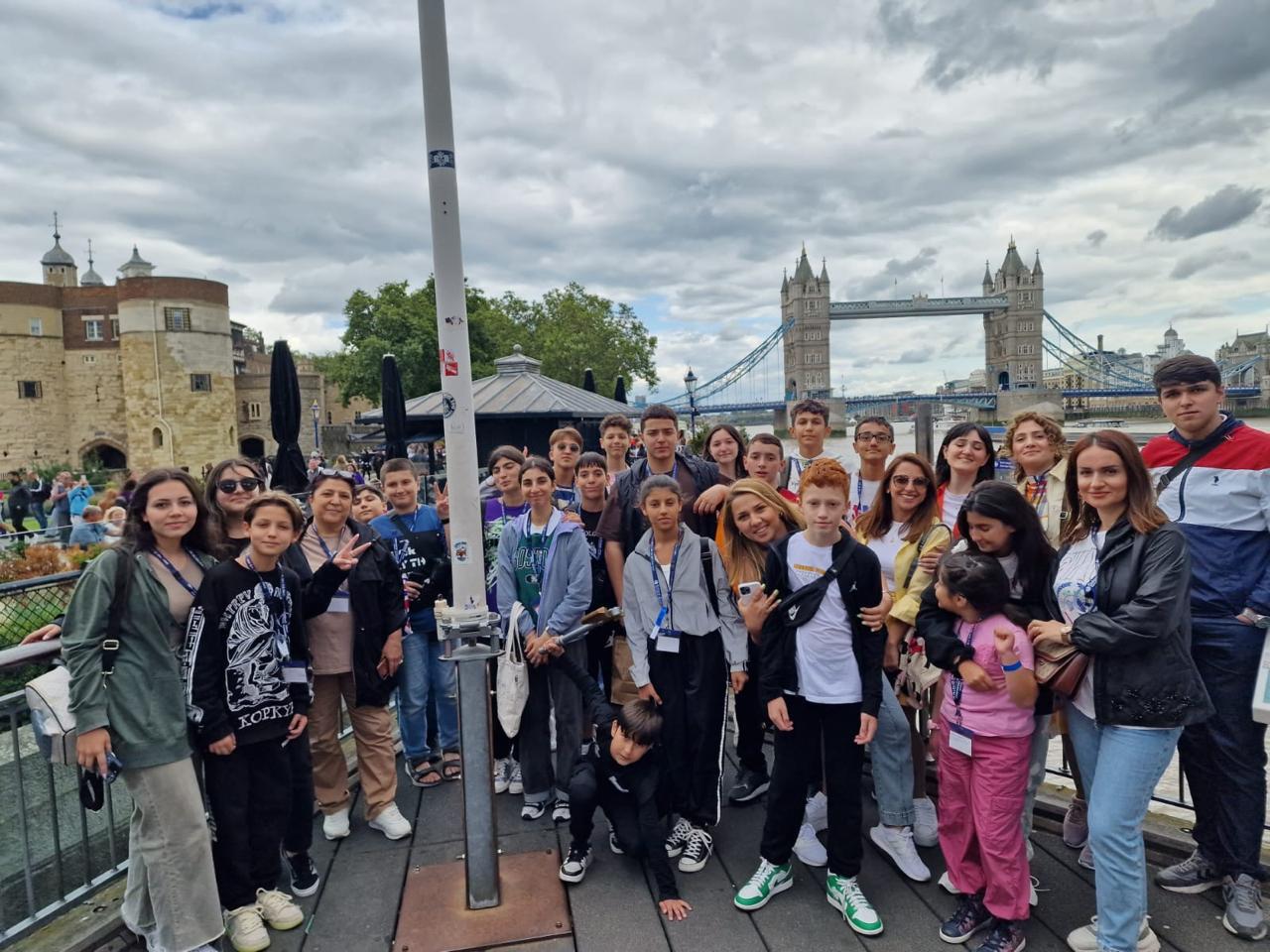 Falcon education group visiting Tower Bridge in London